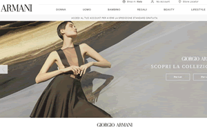 Visita lo shopping online di Armani