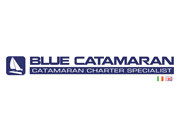 Blue catamaran logo