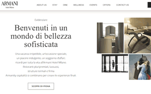 Il sito online di Armani Hotel Milano