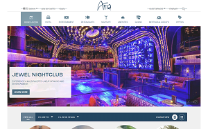 Il sito online di Aria Las Vegas