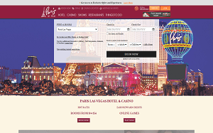 Il sito online di Paris Las Vegas