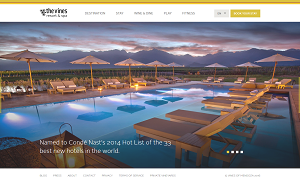 Il sito online di The Vines Resort & Spa