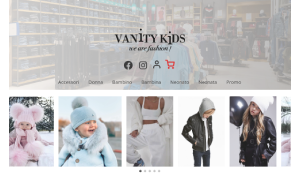 Il sito online di Vanity Kids