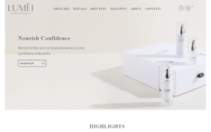 Il sito online di Lumei Cosmetics