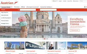 Il sito online di Austrian Airlines