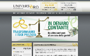 Il sito online di Universo Oro Banco Metalli