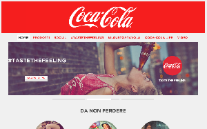 Il sito online di Coca Cola