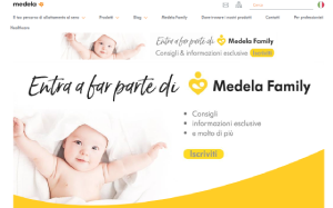 Il sito online di Medela