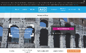 Il sito online di AIG assicurazione viaggio