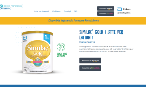 Il sito online di Similac gold