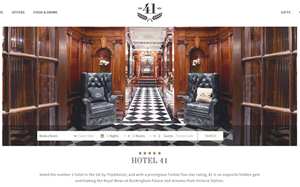 Il sito online di 41 Hotel Londra
