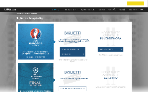 Il sito online di Uefa Biglietti