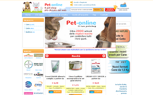 Il sito online di Pet-online