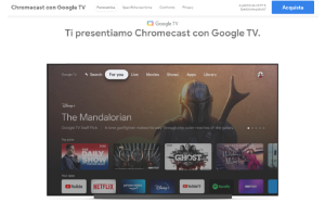 Il sito online di Google Chromecast