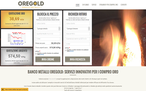 Il sito online di Oregold Banco Metalli