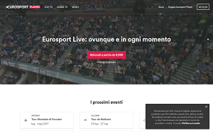 Il sito online di Eurosport Player
