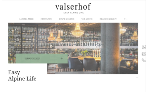 Il sito online di Hotel Valserhof