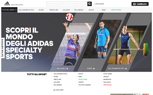 Il sito online di Adidas specialty sports