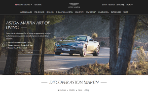 Il sito online di Aston Martin