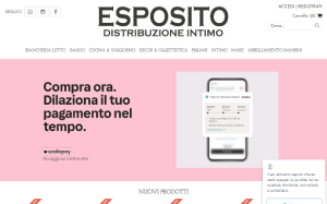 Il sito online di Esposito distribuzione intimo