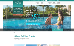 Il sito online di Palace Resorts