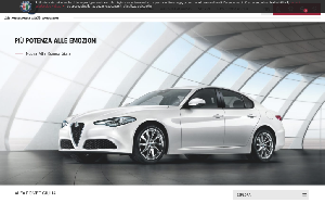 Il sito online di Giulia Alfa Romeo