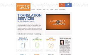 Il sito online di Lionbridge