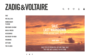 Il sito online di Zadig & Voltaire