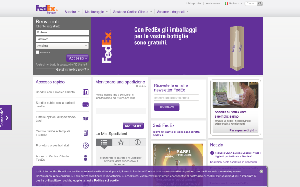 Il sito online di FedEx Italia