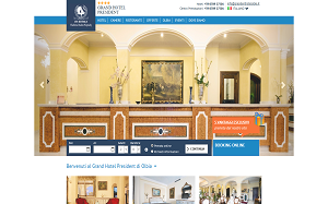 Il sito online di President Hotel Olbia
