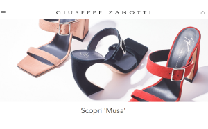 Il sito online di Giuseppe Zanotti design