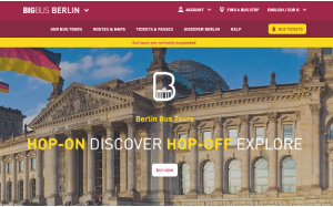 Il sito online di Big Bus Tours Berlino