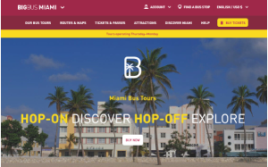 Il sito online di Big Bus Tours Miami