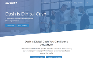 Il sito online di Dash coins