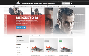 Il sito online di Adidas X
