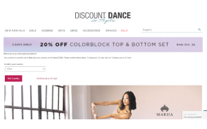 Il sito online di Discount Dance