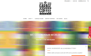 Il sito online di Garage Coffee Bros