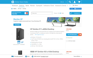 Il sito online di HP Desktop