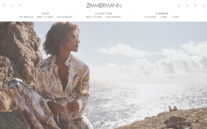 Il sito online di Zimmermann wear