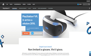 Il sito online di PlayStation VR