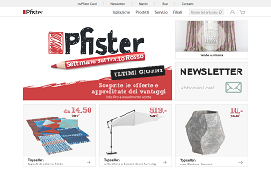 Il sito online di Pfister