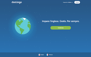 Il sito online di Duolingo