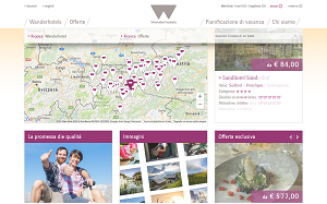 Il sito online di Wander Hotels