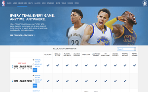 Il sito online di NBA Legue Pass