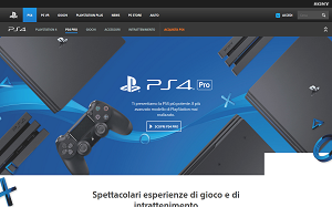 Il sito online di PS4 Pro
