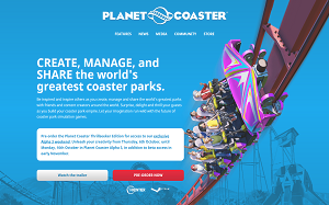Il sito online di Planet Coaster