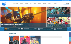 Il sito online di DC comics