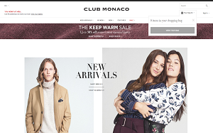 Il sito online di Club Monaco