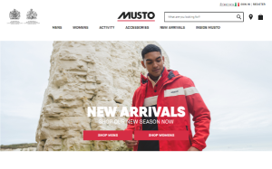 Il sito online di Musto
