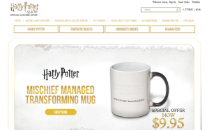 Visita lo shopping online di Harry Potter